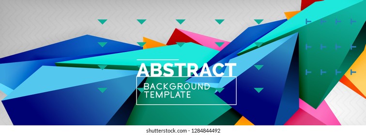 3d polygonal shape geometric background, triangular modern abstract composition. Vector techno or business template illustration