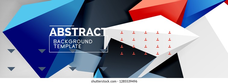 Fondo geométrico de forma poligonal 3d, composición abstracta triangular moderna. Ilustración de plantilla de vectores o técnicos