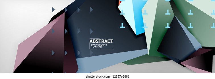 3d polygonal shape geometric background, triangular modern abstract composition. Vector techno or business template illustration