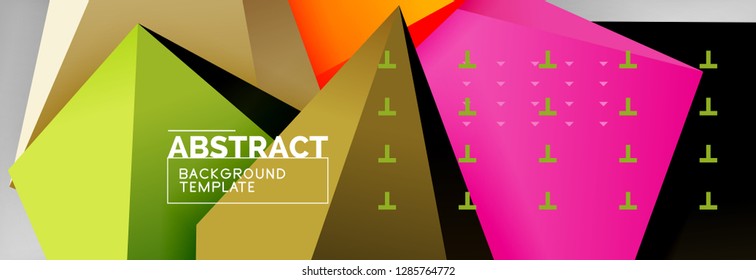 3d polygonal shape geometric background, triangular modern abstract composition. Vector techno or business template illustration