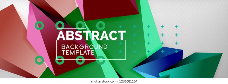 3d polygonal shape geometric background, triangular modern abstract composition. Vector techno or business template illustration