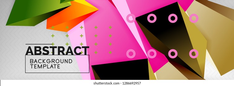 3d polygonal shape geometric background, triangular modern abstract composition. Vector techno or business template illustration