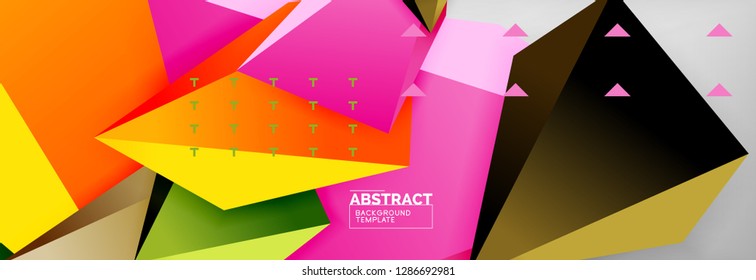 Fondo geométrico de forma poligonal 3d, composición abstracta triangular moderna. Ilustración de plantilla de vectores o técnicos
