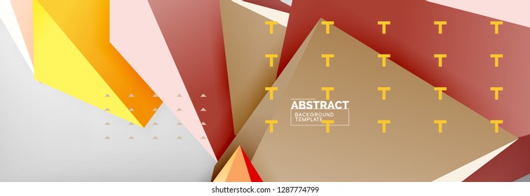 3d polygonal shape geometric background, triangular modern abstract composition. Vector techno or business template illustration