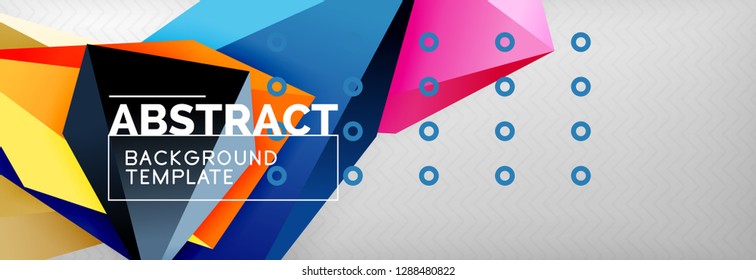 Fondo geométrico de forma poligonal 3d, composición abstracta triangular moderna. Ilustración de plantilla de vectores o técnicos