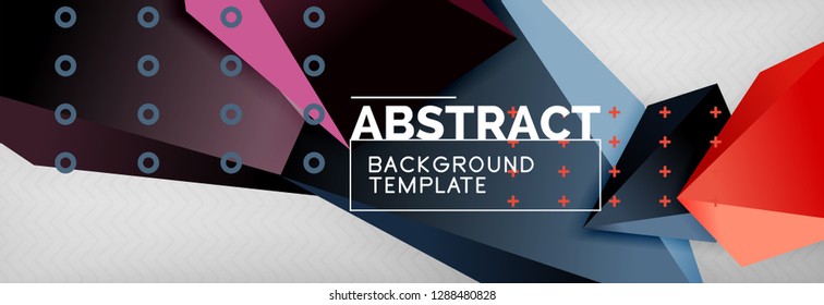 3d polygonal shape geometric background, triangular modern abstract composition. Vector techno or business template illustration