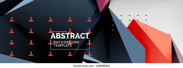Fondo geométrico de forma poligonal 3d, composición abstracta triangular moderna. Ilustración de plantilla de vectores o técnicos