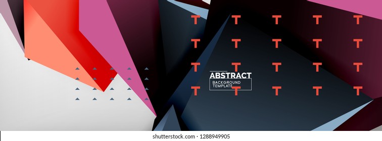 Fondo geométrico de forma poligonal 3d, composición abstracta triangular moderna. Ilustración de plantilla de vectores o técnicos