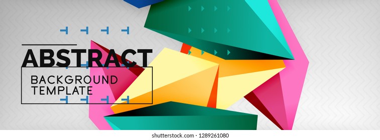 Fundo geométrico de forma poligonal 3d, composição abstrata moderna triangular. Tecnologia de vetor ou ilustração de modelo de negócios