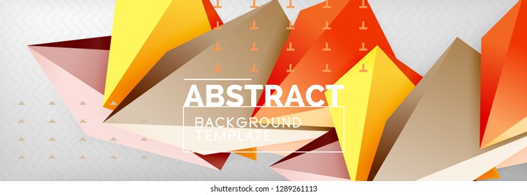 3d polygonal shape geometric background, triangular modern abstract composition. Vector techno or business template illustration