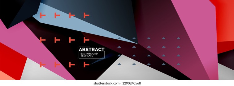 3d polygonal shape geometric background, triangular modern abstract composition. Vector techno or business template illustration