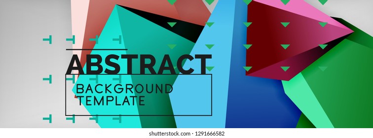 Fondo geométrico de forma poligonal 3d, composición abstracta triangular moderna. Ilustración de plantilla de vectores o técnicos