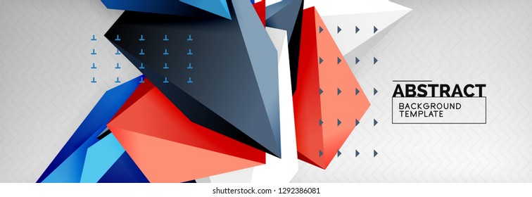 Fondo geométrico de forma poligonal 3d, composición abstracta triangular moderna. Ilustración de plantilla de vectores o técnicos