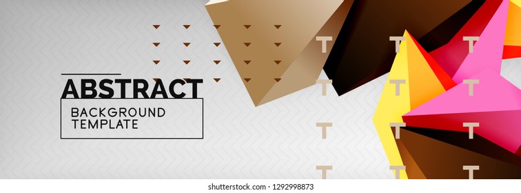 3d polygonal shape geometric background, triangular modern abstract composition. Vector techno or business template illustration