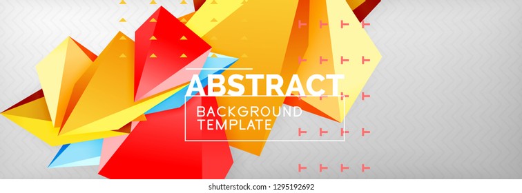 Fondo geométrico de forma poligonal 3d, composición abstracta triangular moderna. Ilustración de plantilla de vectores o técnicos