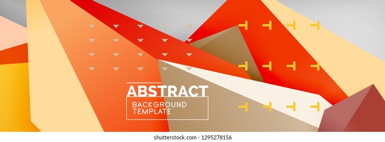 Fondo geométrico de forma poligonal 3d, composición abstracta triangular moderna. Ilustración de plantilla de vectores o técnicos