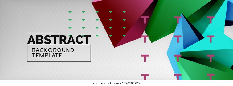 Fondo geométrico de forma poligonal 3d, composición abstracta triangular moderna. Ilustración de plantilla de vectores o técnicos