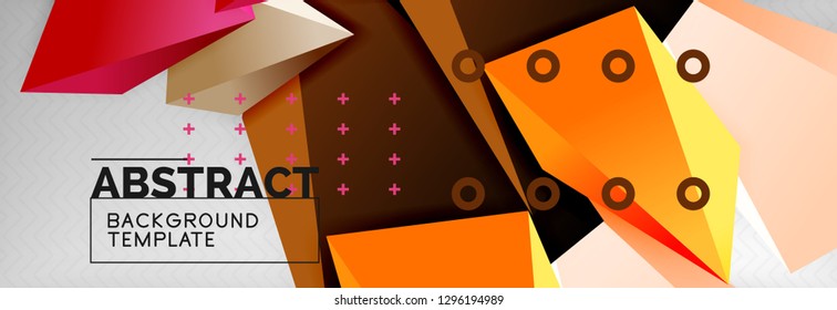 Fondo geométrico de forma poligonal 3d, composición abstracta triangular moderna. Ilustración de plantilla de vectores o técnicos