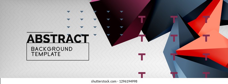 3d polygonal shape geometric background, triangular modern abstract composition. Vector techno or business template illustration