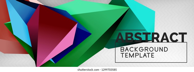 Fondo geométrico de forma poligonal 3d, composición abstracta triangular moderna. Ilustración de plantilla de vectores o técnicos