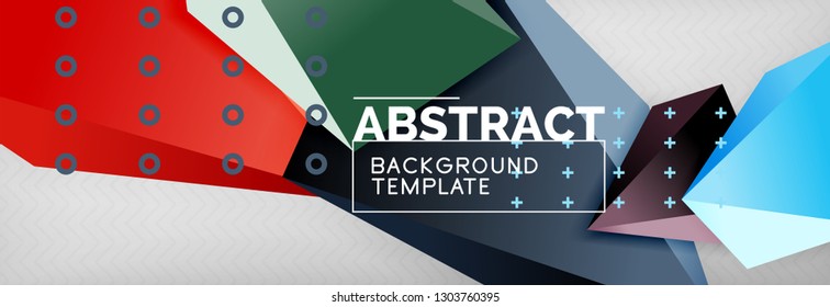 3d polygonal shape geometric background, triangular modern abstract composition. Vector techno or business template illustration