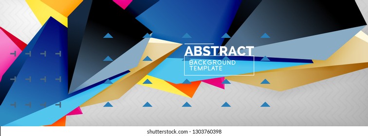 Fondo geométrico de forma poligonal 3d, composición abstracta triangular moderna. Ilustración de plantilla de vectores o técnicos