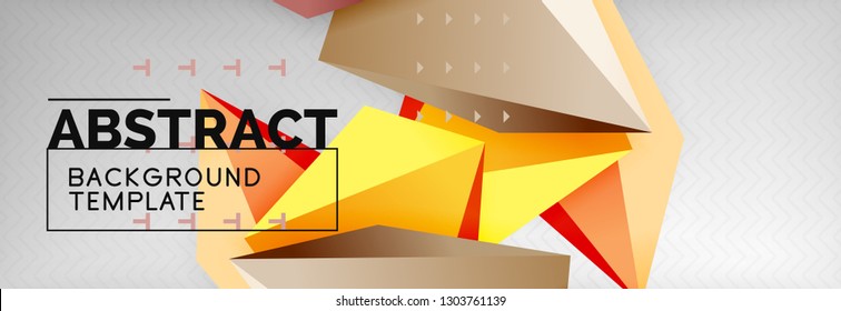 3d polygonal shape geometric background, triangular modern abstract composition. Vector techno or business template illustration