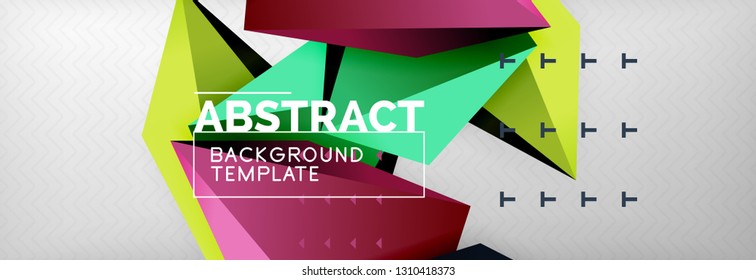 Fondo geométrico de forma poligonal 3d, composición abstracta triangular moderna. Ilustración de plantilla de vectores o técnicos