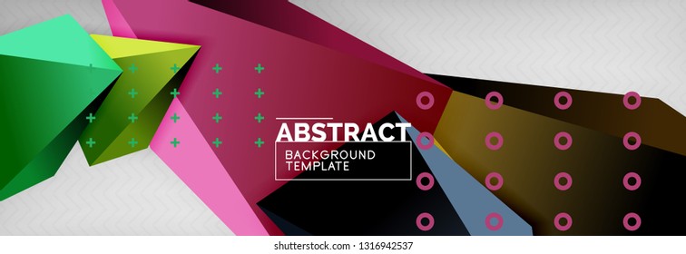 Fondo geométrico de forma poligonal 3d, composición abstracta triangular moderna. Ilustración de plantilla de vectores o técnicos