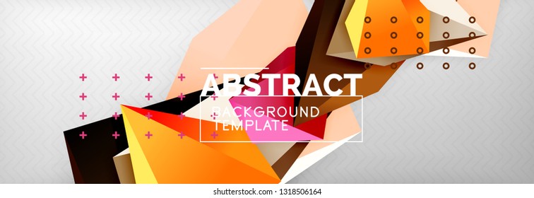 3d polygonal shape geometric background, triangular modern abstract composition. Vector techno or business template illustration