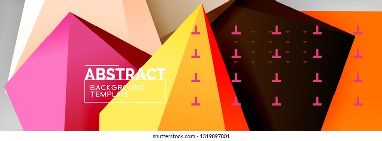 3D-polygonaler geometrischer Hintergrund, dreieckige, moderne abstrakte Komposition. Vektortechnik- oder Geschäftsvorlagengrafik