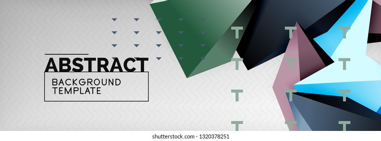 3d polygonal shape geometric background, triangular modern abstract composition. Vector techno or business template illustration