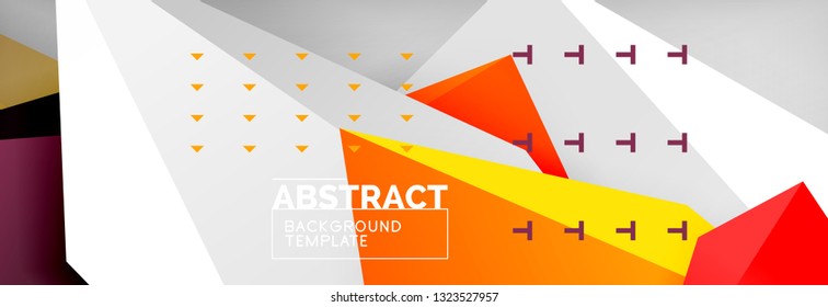 Fondo geométrico de forma poligonal 3d, composición abstracta triangular moderna. Ilustración de plantilla de vectores o técnicos