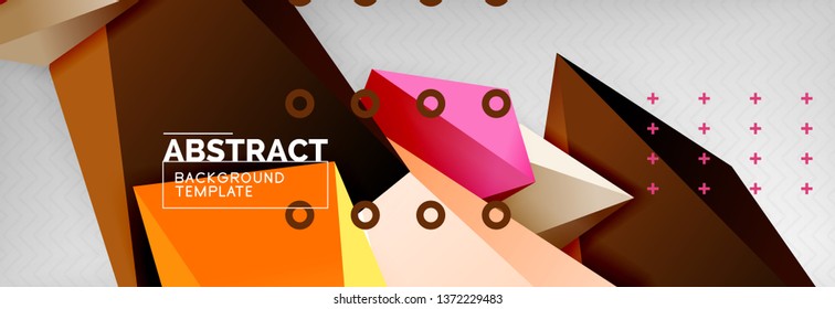Fondo geométrico de forma poligonal 3d, composición abstracta triangular moderna. Ilustración de plantilla de vectores o técnicos