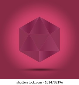 3d logotipo vectorial poligonal con fondo vibrante.