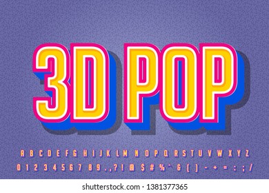 3D-Popart-Schrifteffekt mit starker Farbe