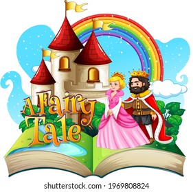 3D pop up book with fairy tale theme illustration