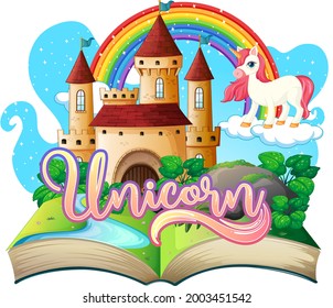 3D pop up book with fairy tale theme illustration