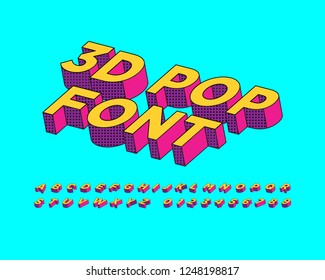 3D pop font set Bold