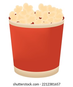 3d popcorn bucket over white