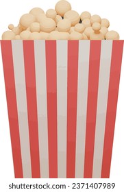 3d popcorn icon picture vector