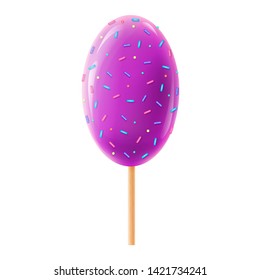 3d popsicle ice cream on a stick isolated on white background