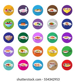 3D Portion Of Food, Set - Isolated On Background. Vector Illustration, Graphic Design. For Web, Websites, Print, Presentation Templates, Mobile Applications And Promotional Materials