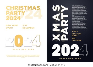 3d poster design happy new year 2024. premium background. for posters, calendars, greetings and celebrations of the new year 2024.