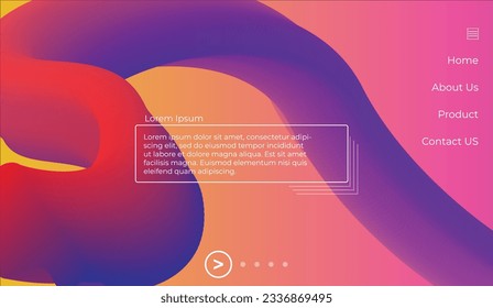 3d Poster with Fluid Shape. Landing Page Template. Abstract Futuristic Vector Background. Wave Music Poster Concept with Neon Pink and Blue Colors. Modern Website Design. Trendy Dynamic Color Poster.