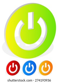 3D Power button graphics. Vector