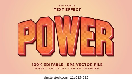 3d Power Editable Text Effect Design Template, Effect Saved In Graphic Style