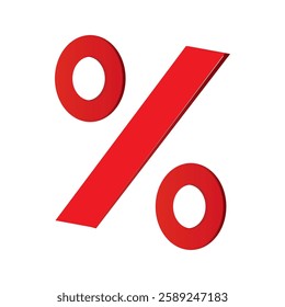 3d power icon with bright red color