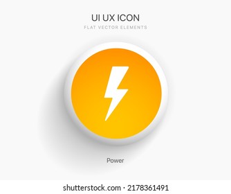 3D Power icon. Electricity or high voltage electric lightning strike. Energy and thunder electricity symbol.