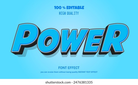 Efecto de texto 3d Power. Efecto de texto editable.